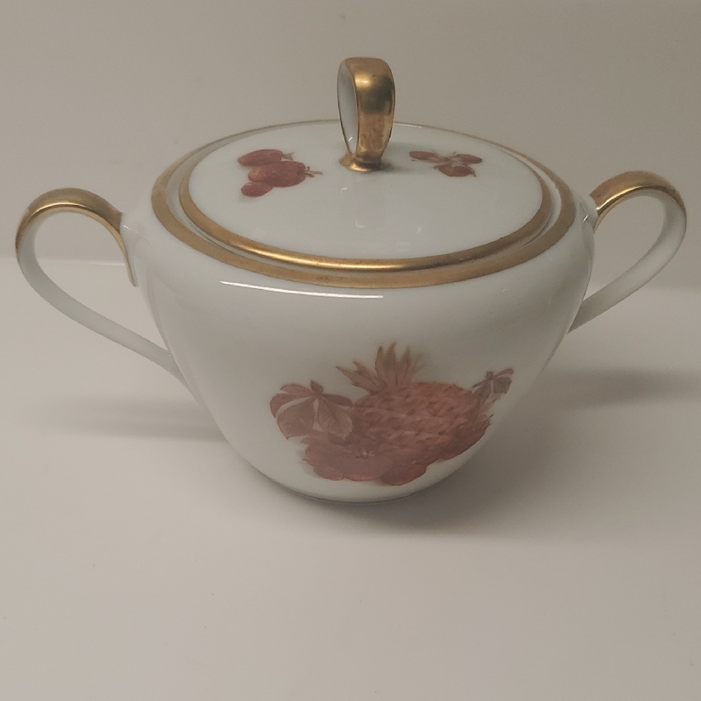 Vintage Golden Crown Harvest Design Sugar Bowl & Lid. RARE FIND.